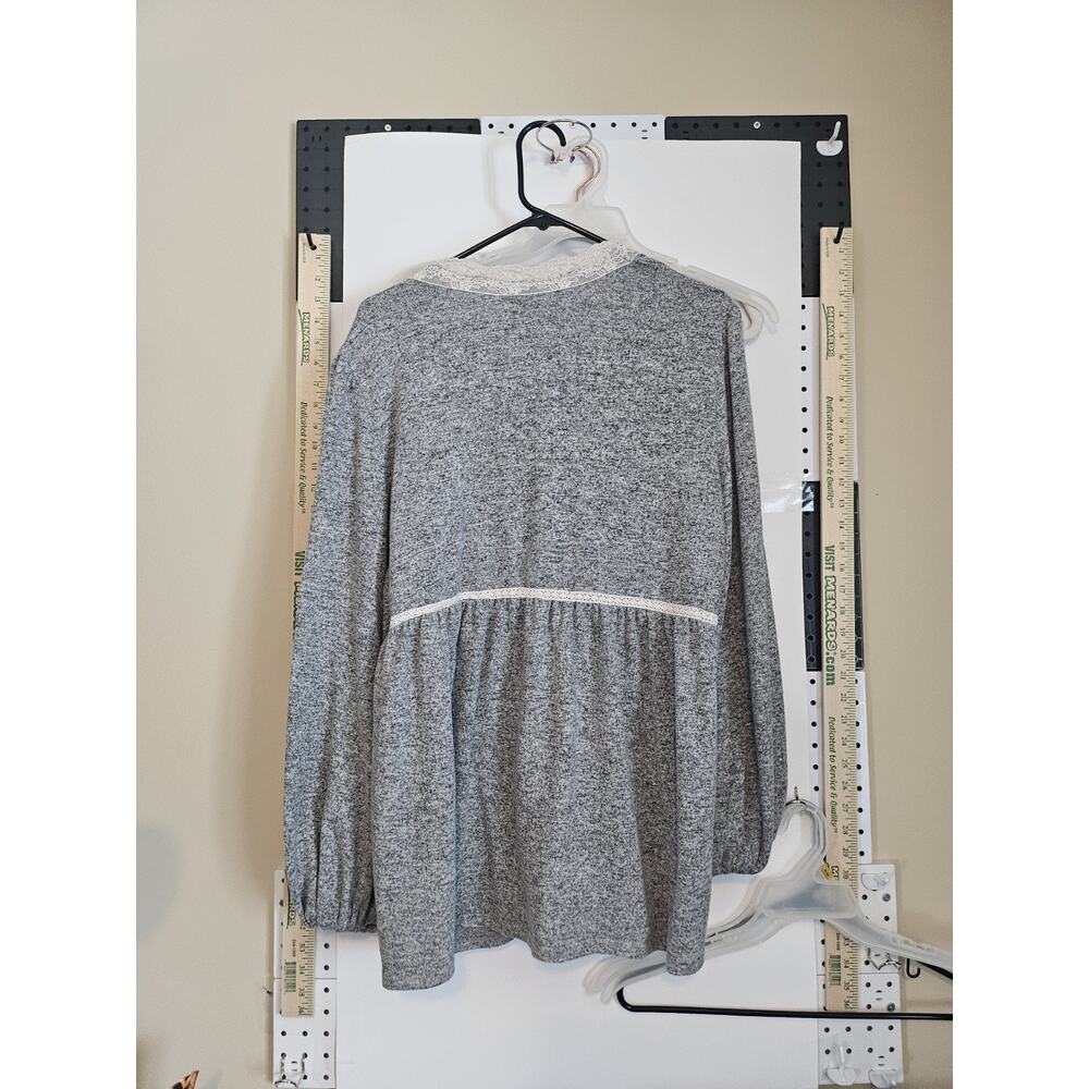 Knox Rose Women's Lace Trim Open Front Cardigan - Picture 4 of 7